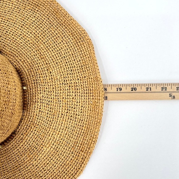 HATattack New York Straw Floppy Sun Hat Womens One Size Beaded Beach Vacation - Picture 14 of 16